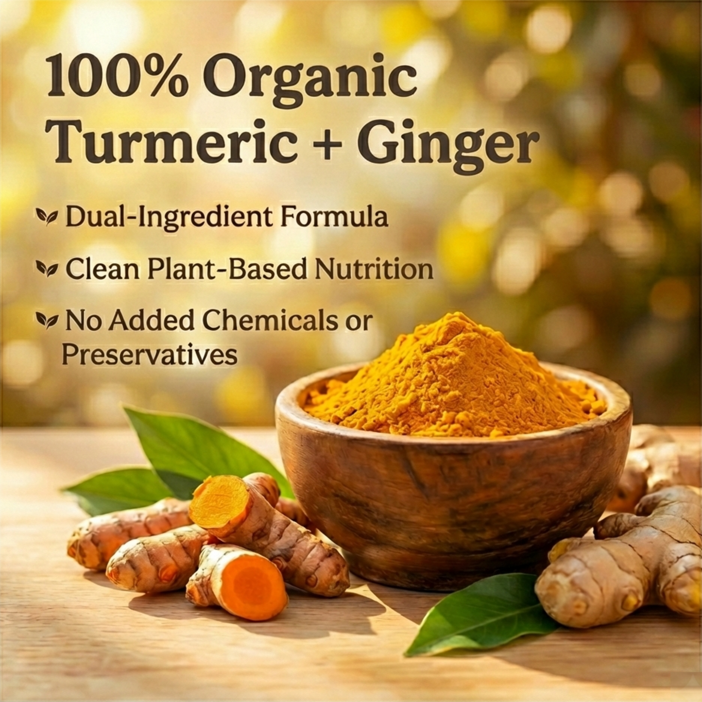 Organic Turmeric + Ginger – 60 Tablets