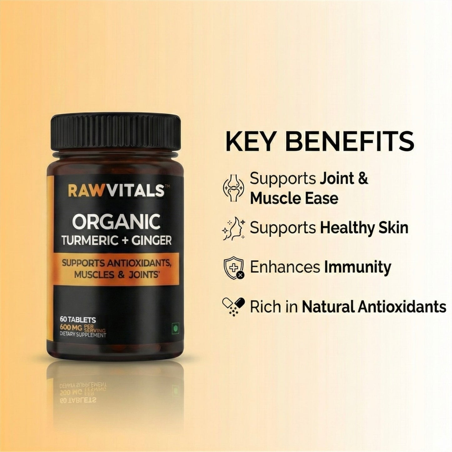 Organic Turmeric + Ginger – 60 Tablets