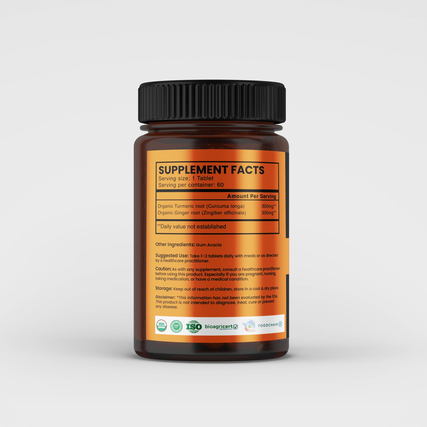 Organic Turmeric + Ginger – 60 Tablets