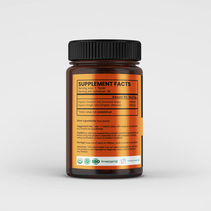 Organic Turmeric + Ginger – 60 Tablets