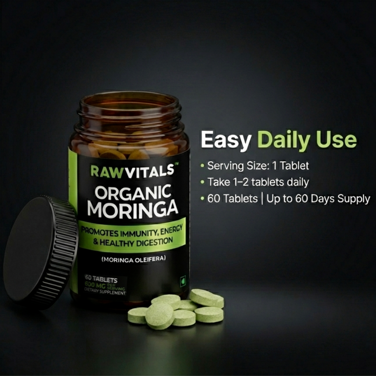 Organic Moringa – 60 Tablets